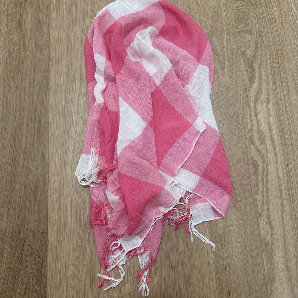 Tommy Hilfiger Pink and White Scarf